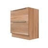 Stein 900 x 450 x 810mm Light Select Floor Standing Silver Integrated Handle Vanity - Cabinet Only