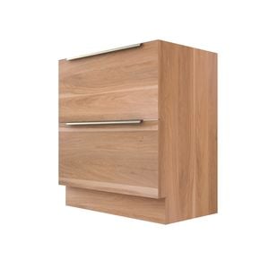 Stein 900 x 450 x 810mm Light Select Floor Standing Silver Integrated Handle Vanity - Cabinet Only