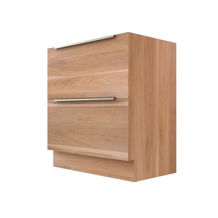 Stein 900 x 450 x 810mm Light Select Floor Standing Silver Integrated Handle Vanity - Cabinet Only