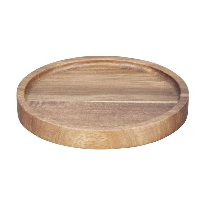 Olympia Acacia Round Plate Rustic Wood Tableware 150(dia)mm