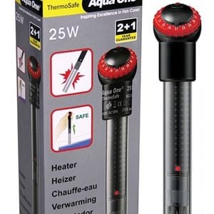 Aqua One 25 Watt ThermoSafe Aquarium Quartz Glass Shatter Resistant Heater 22cm