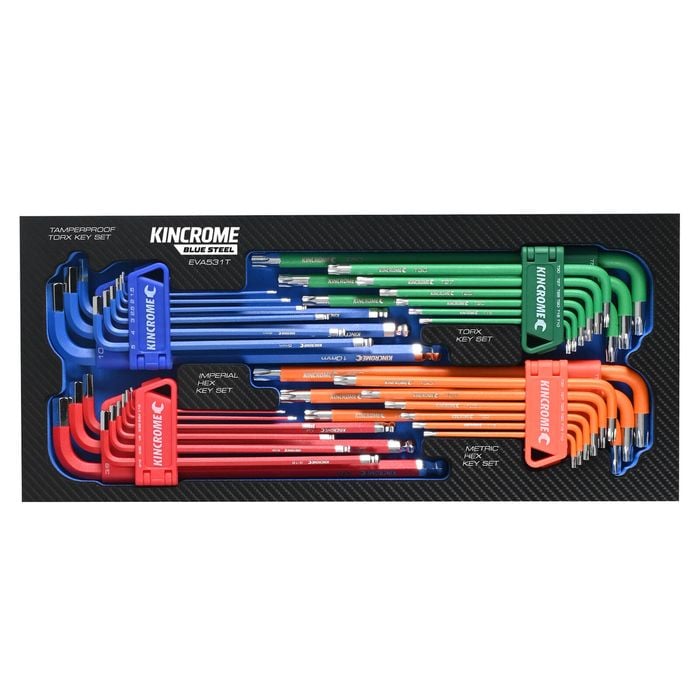 Kincrome BLUESTEEL 36 Piece Hex & TORX Keys EVA Tray