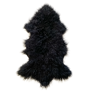 Naturally Sheepskins 90cm Black Mongolian Sheepskin Rug - Single