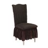 SOGA Coffee Stretch Dining Chair Slipcover with Ruffle Skirt