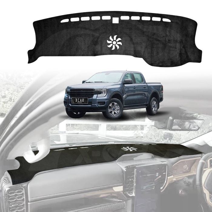 Luxury 3D Dash Mat Pad Cover Non-Slip for Ford Next-Gen Ranger 2022-2025 Microfiber Leather