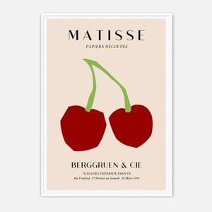 Galrie Henri Matisse - Papiers Découpés - Berggruen & Cie Exhibition Poster, White Frame, A1 60 x 84cm (23 x 33inch)