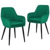 ALFORDSON Set of 2 Dining Chairs Armchair Velvet Green