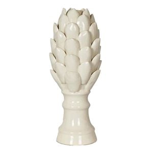 Belle Ceramic Artichoke Sculpture Short 12x27cm - White