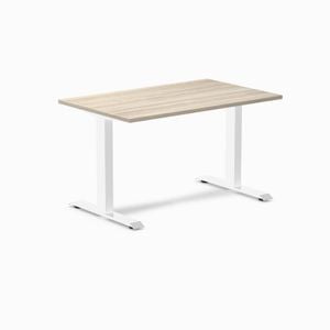 Desky Fixed Height Classic Oak Melamine Desk 120x75cm White Leg