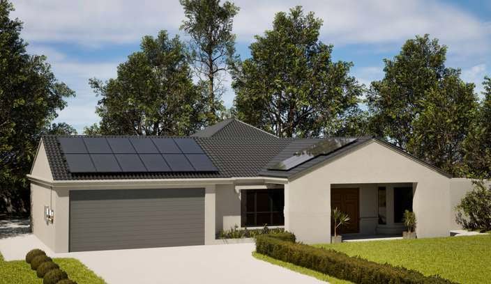 House with solar panels on the roof