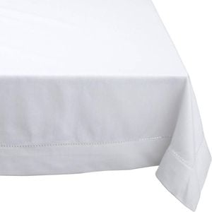 Rans Elegant Hemstitch White Tablecloth 205x205