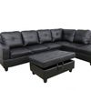 Vega Sectional Sofa with Ottoman PU - Black