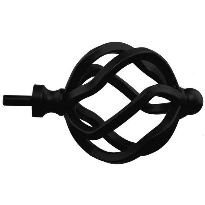 Windoware Black Round Basket Finial Curtain Accessory - 2 Pack