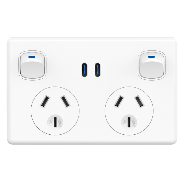 Jackson White USB-C x 2 PD30W Double Powerpoint