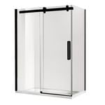 Rick McLean's Bathware 1170mm Black Frameless Shower Screen With Sliding Door