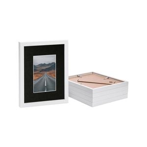 Photo Frames with 4" x 6" Mount - 8" x 10" - White/Black - Pack of 5