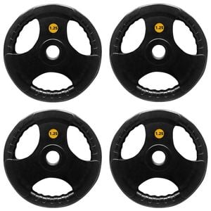 4pk Olympic Rubber Grip Plate Weight Lift Home Gym Exercise 1.25kg