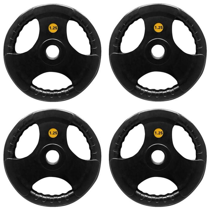 4pk Olympic Rubber Grip Plate Weight Lift Home Gym Exercise 1.25kg