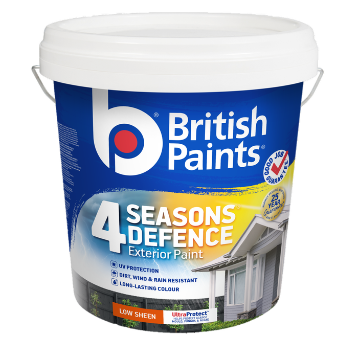 British Paints 10L Black Low Sheen 4 Seasons Exterior Paint