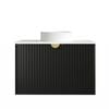 Attica Mellini 900mm Matte Black Vanity With Pure White Stone Top 