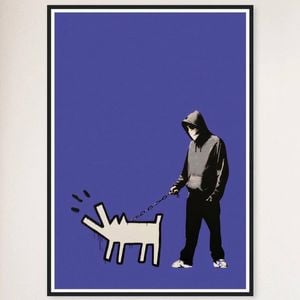 Galrie Banksy Choose Your Weapon Purple Poster Print 2010 -Edgy Art for Your Collection, Black Frame, A1 60 x 84cm (23 x 33inch)