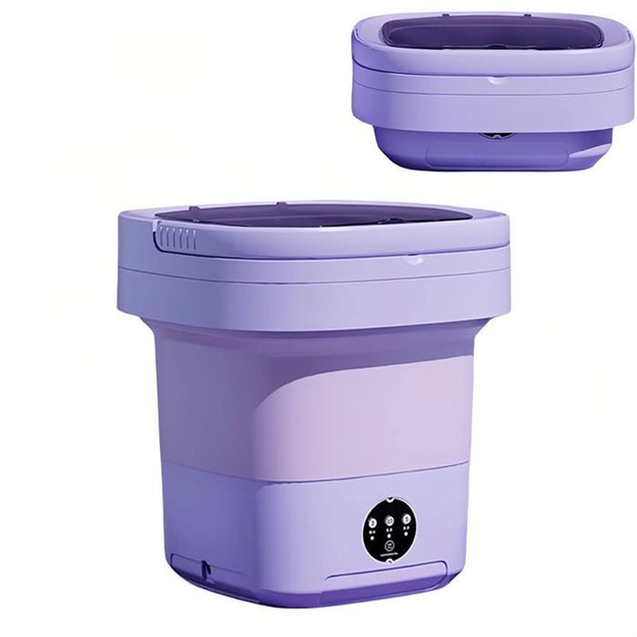 Catzon Portable Washing Machine 11L Foldable Washer Dryer-Purple