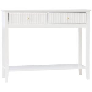 Zara Fluted 2 Drawer Console Table White