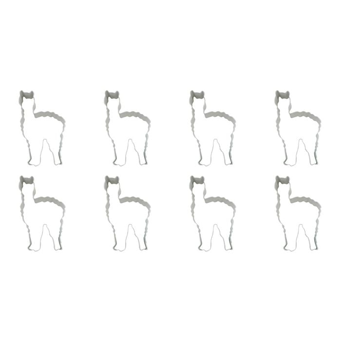 8PK R&M Llama Cookie Cutter Polyresin Coated Steel 10.2cm - White