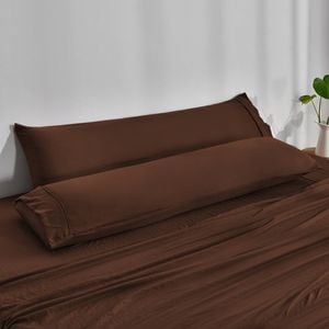 Dreamaker Superfine Washed Microfibre Body Pillowcase Twin Pack - Chocolate