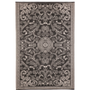 Fab Habitat 240x300cm Black And Cream Murano Traditional Recycled Plastic Reversible Outdoor Rug