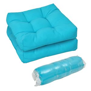 Costway 2x Lounge Chair Cushion Soft Square 53x53cm Turquoise