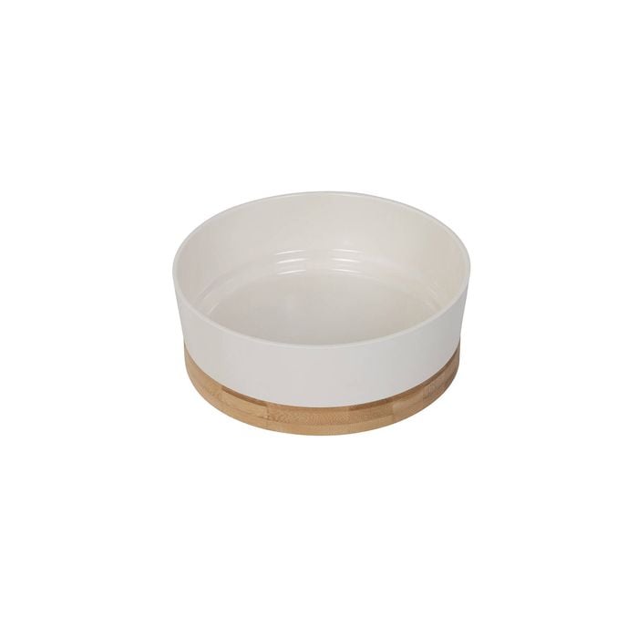 Baxter Bone Small White Two Tone Melamine Bamboo Pet Bowl