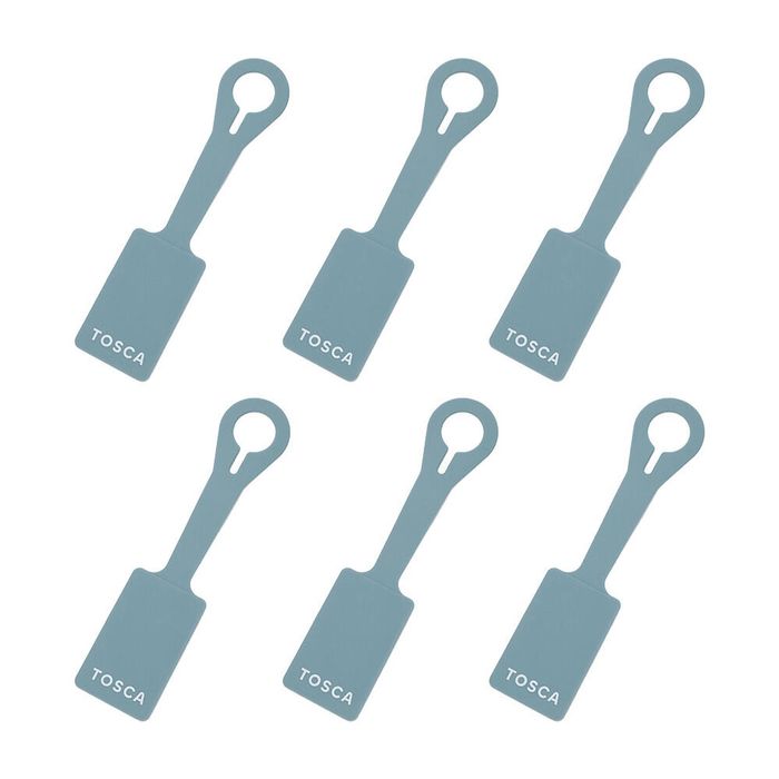 6x Tosca Silicone Travel Luggage Suitcase Name/Address Tag Label Accessory Blue