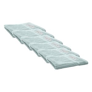 6x Bas Phillips Cairo Ribbed Towel Collection Cotton Face Washer 33cm Aqua Ice