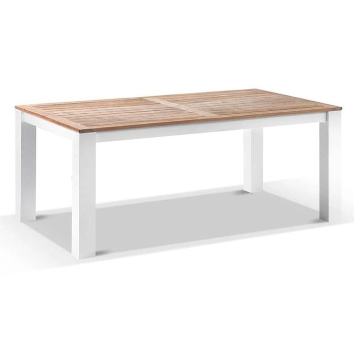Balmoral 1.8M Outdoor Rectangle Aluminium Teak Top Dining Table