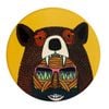 Maxwell & Williams Mulga The Artist 10.5cm Round Ceramic Coaster - Bear Man