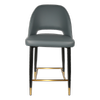 Durafurn 650mm High Anthracite Vinyl Semifreddo Counter Stool with Black Metal Legs