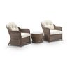 Plantation Outdoor Wicker Patio Set Brushed Wheat With Side Table & Cream Cushions