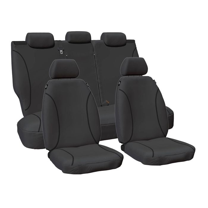 For Toyota Prado 150s 2009-2021 Tradies Grey Waterproof Canvas Fr&re Seat Covers