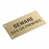 Sandleford 95 x 47mm Brass Beware Dog On Premises Sign