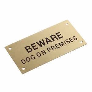 Sandleford 95 x 47mm Brass Beware Dog On Premises Sign