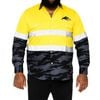 NRL Panthers 'Camo' Hi-Vis L/S Cotton Drill Shirt - Large
