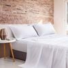 CleverPolly Vintage Washed Microfibre Sheet Set - White - Queen