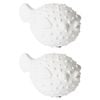 E Style Blow Fish Home Decorative Sculpture - 13 x 9 x 8cm 2 Pack