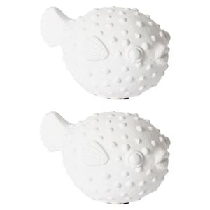 E Style Blow Fish Home Decorative Sculpture - 13 x 9 x 8cm 2 Pack