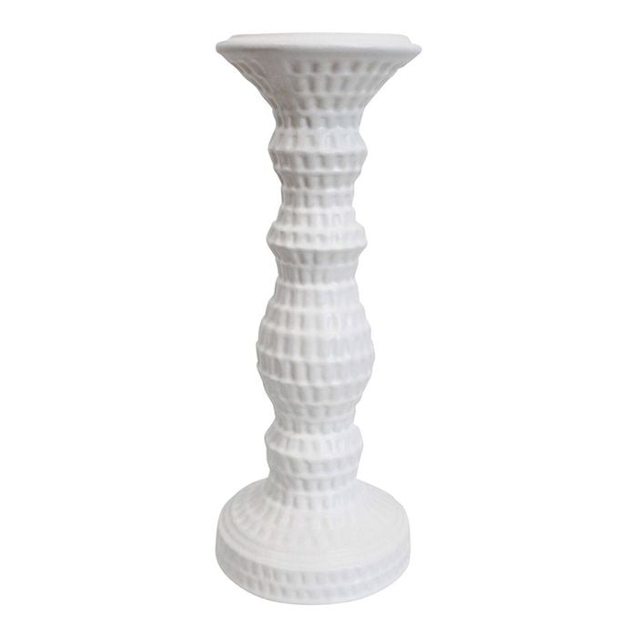 LVD Stoneware Ceramic Cape Cod 31cm Candle Holder - White