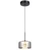 Telbix Cedro Modern Pendant Hanging Lamp Light Metal Aluminium Glass Acrylic Black Sand