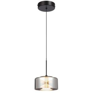 Telbix Cedro Modern Pendant Hanging Lamp Light Metal Aluminium Glass Acrylic Black Sand