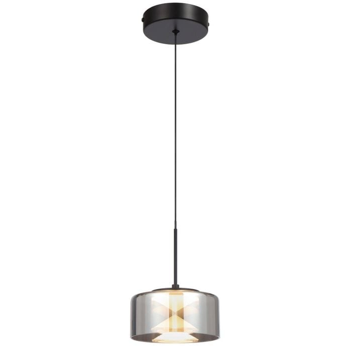 Telbix Cedro Modern Pendant Hanging Lamp Light Metal Aluminium Glass Acrylic Black Sand