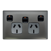 HPM Gun Metal and Black Linea Double Powerpoint with Extra Switch